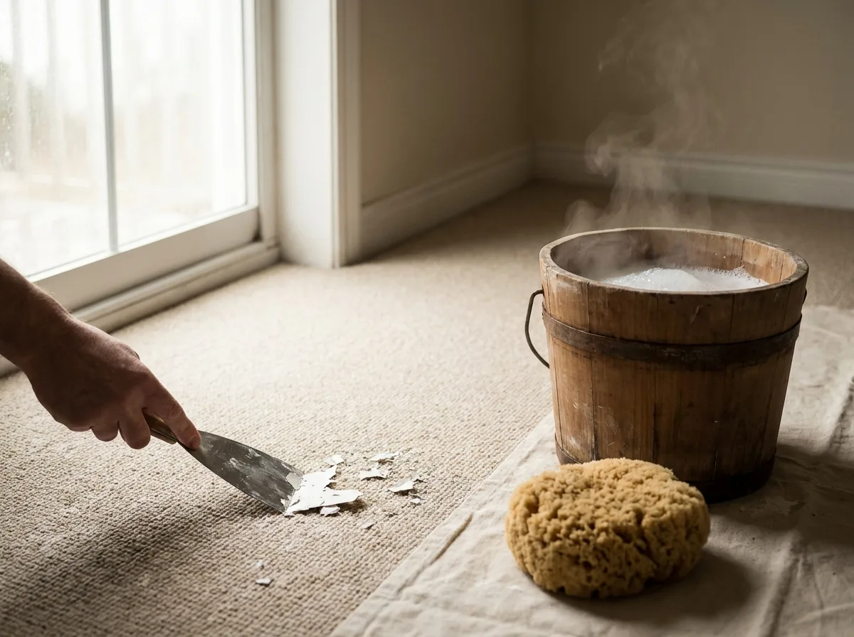 Professional carpet cleaning equipment removing paint residue from carpet after a San Diego home remodel